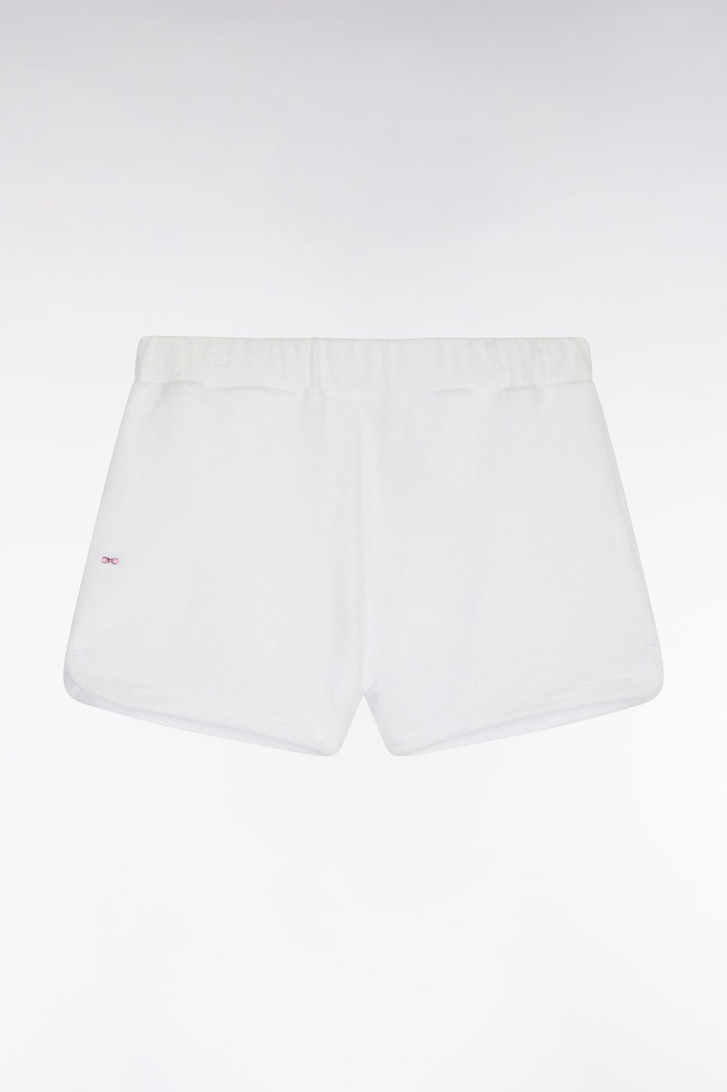 Short taille élastiqué en éponge blanc coupe regular