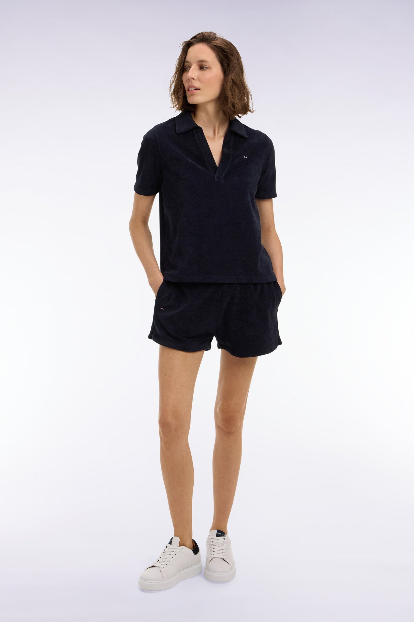 Short taille élastiqué en éponge marine coupe regular