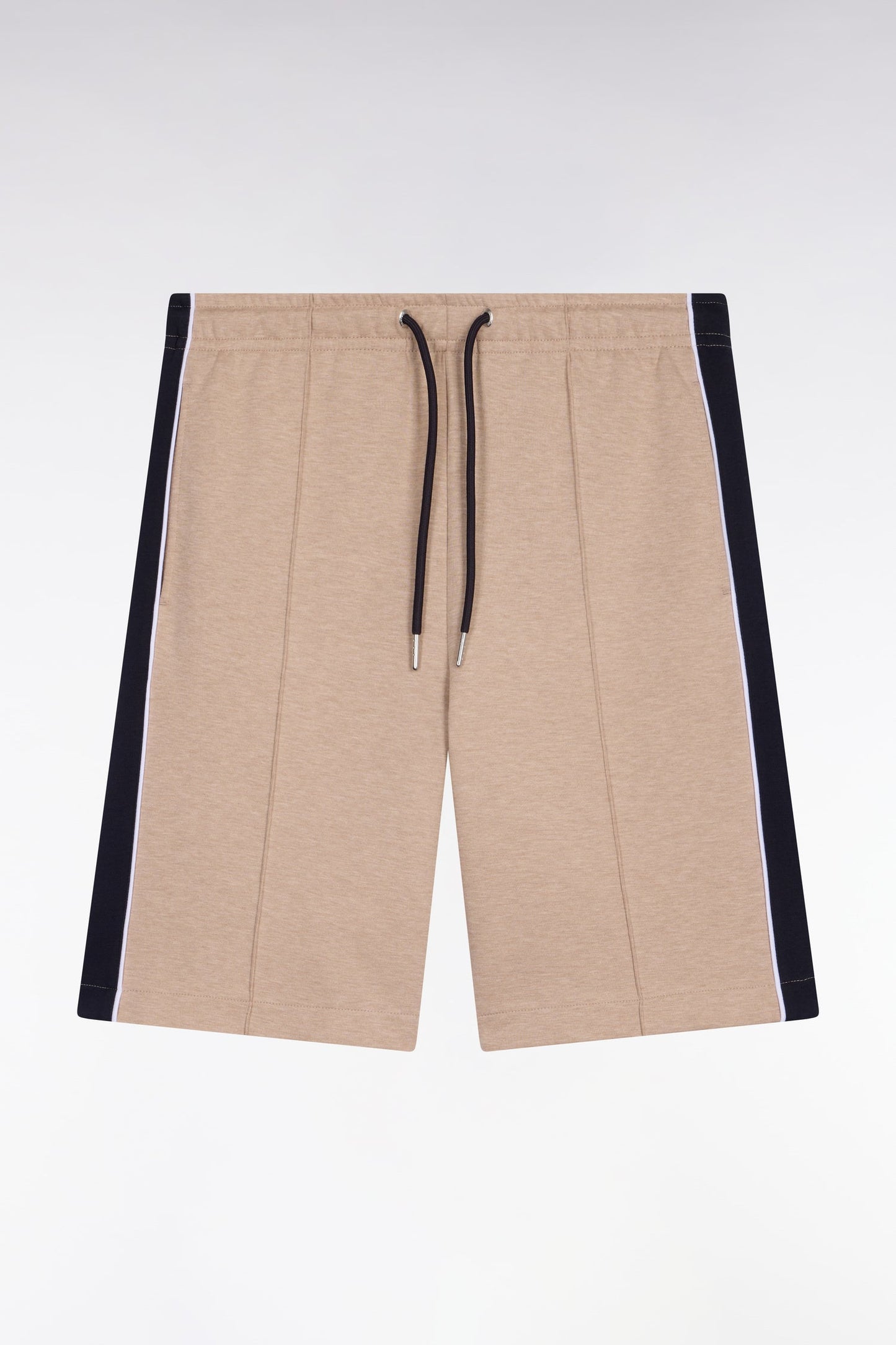 Short en interlock à découpes beige et marine