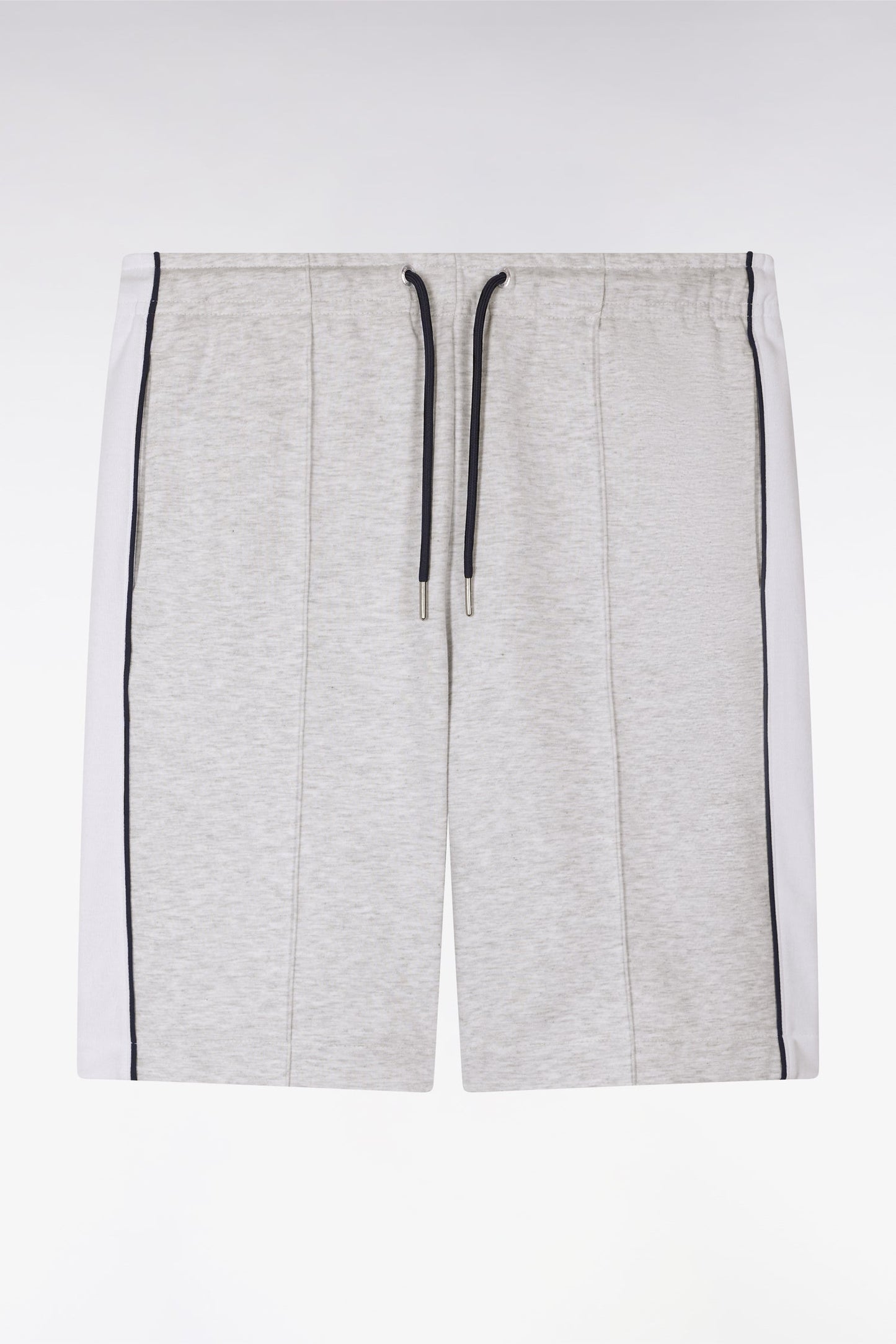 Short en interlock à découpes gris et blanc