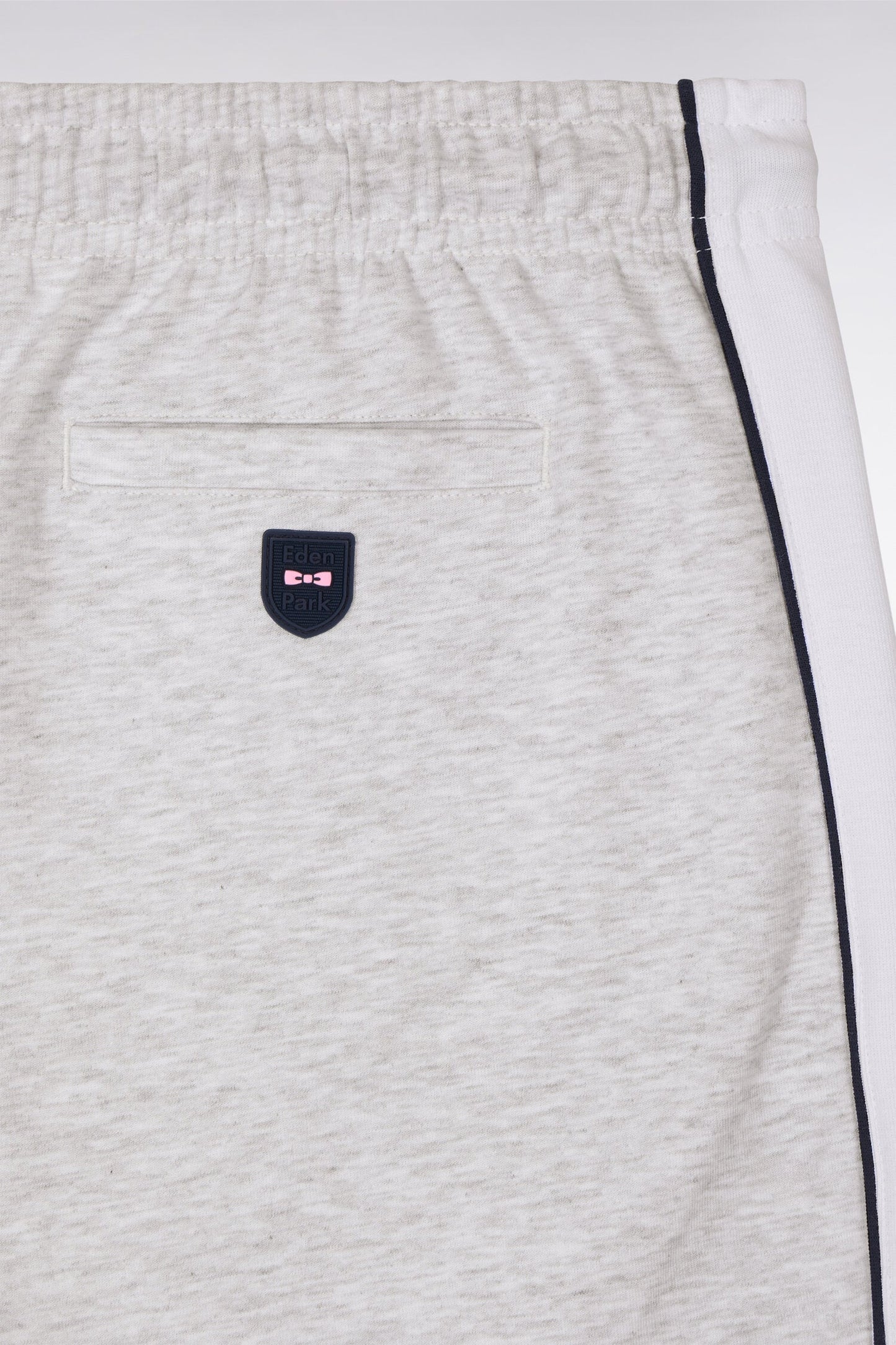 Short en interlock à découpes gris et blanc