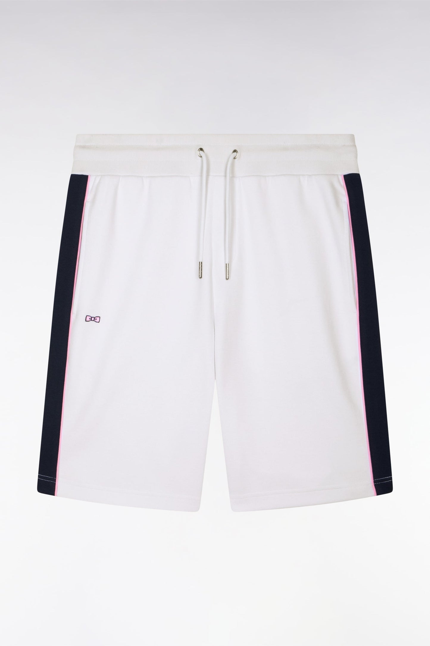Short en interlock à découpes blanc et marine