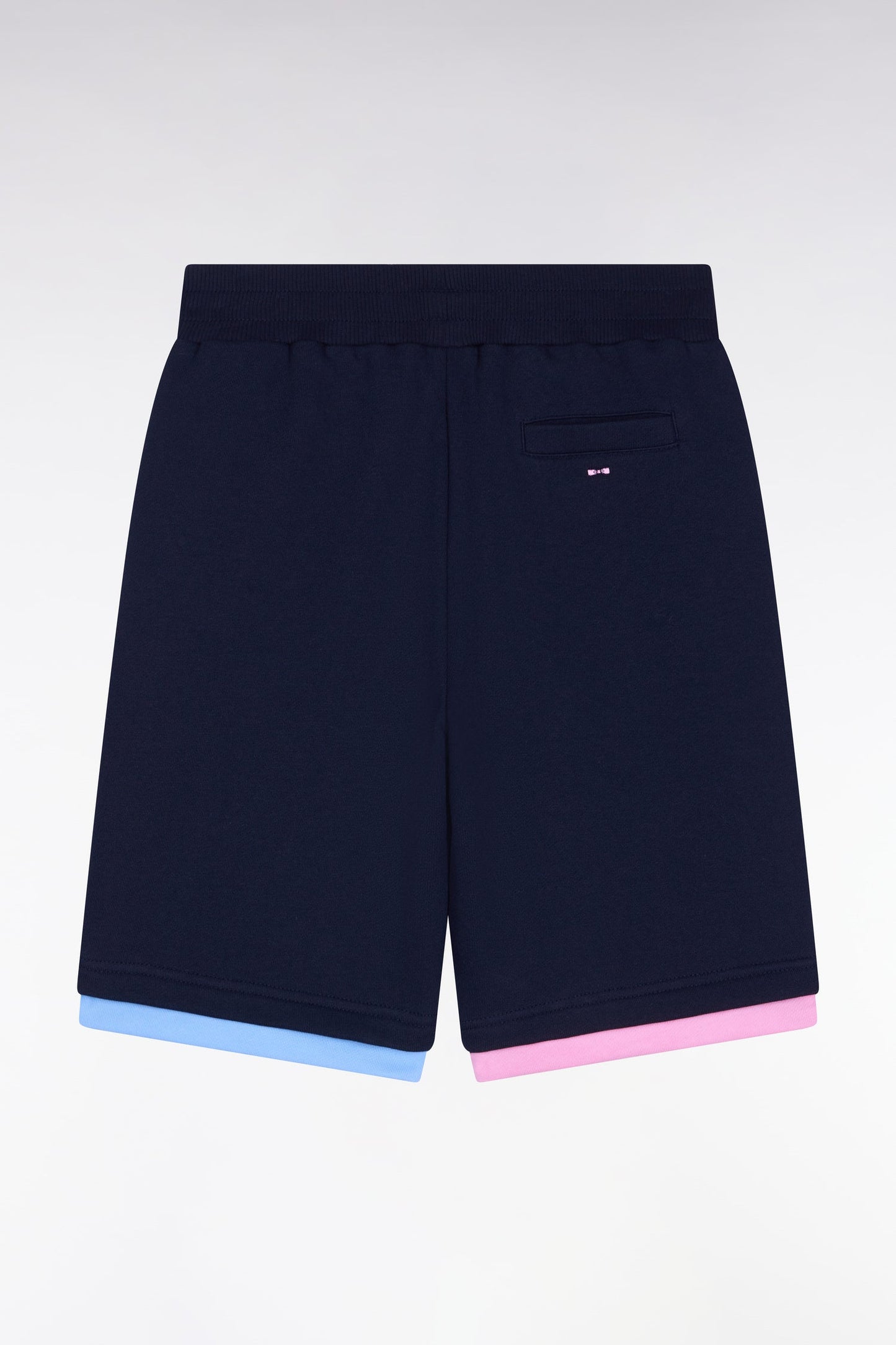 Short en molleton coton marine bicolore