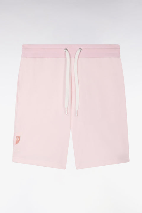 Short en molleton coton rose à broderie blason - Image 2