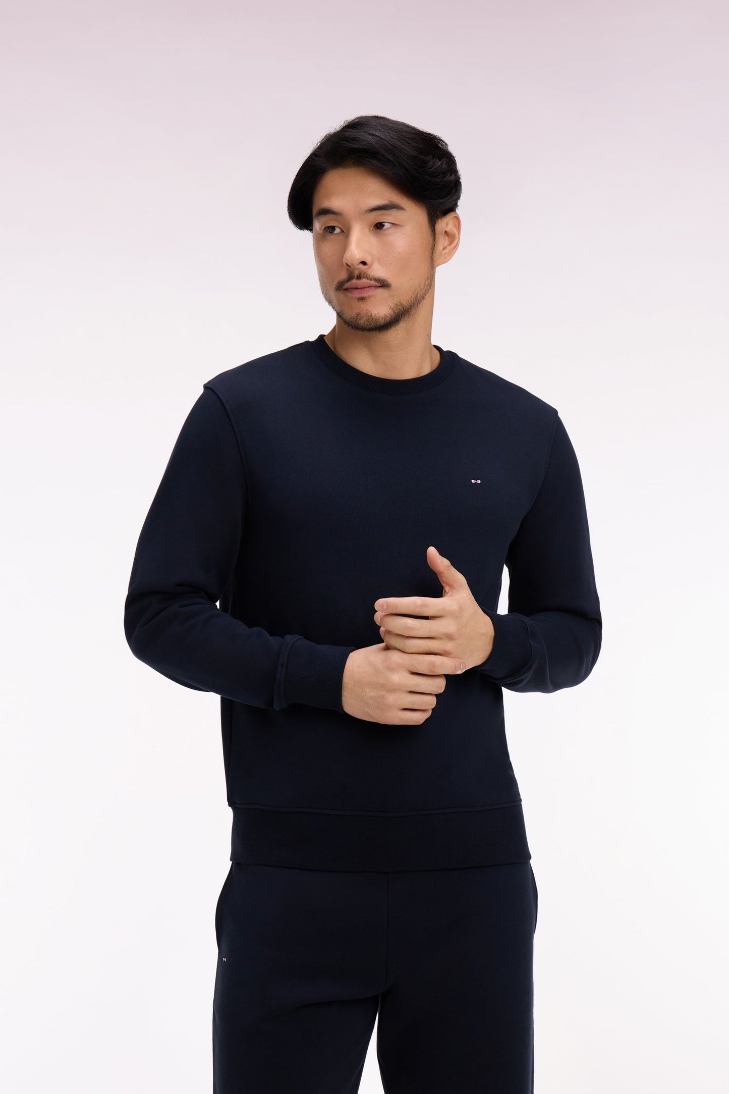 Sweatshirt en molleton coton marine