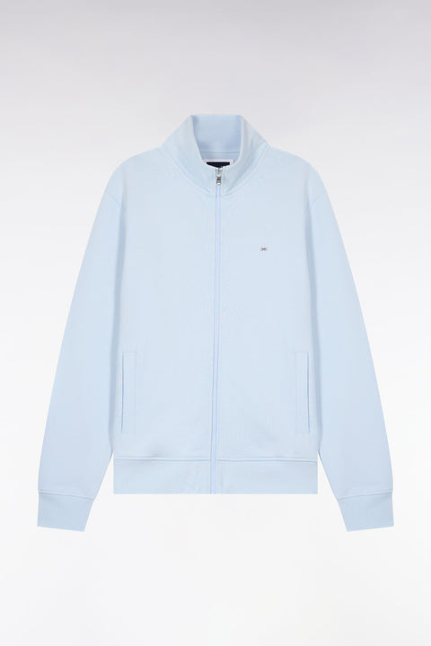 Sweatshirt zippé en molleton coton bleu ciel - Image 2