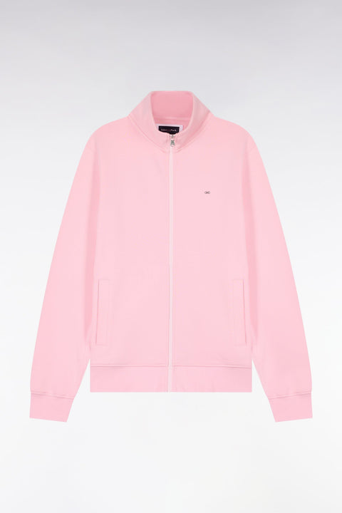 Sweatshirt zippé en molleton coton rose - Image 2