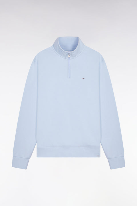 Sweatshirt col camionneur en molleton coton ciel - Image 2