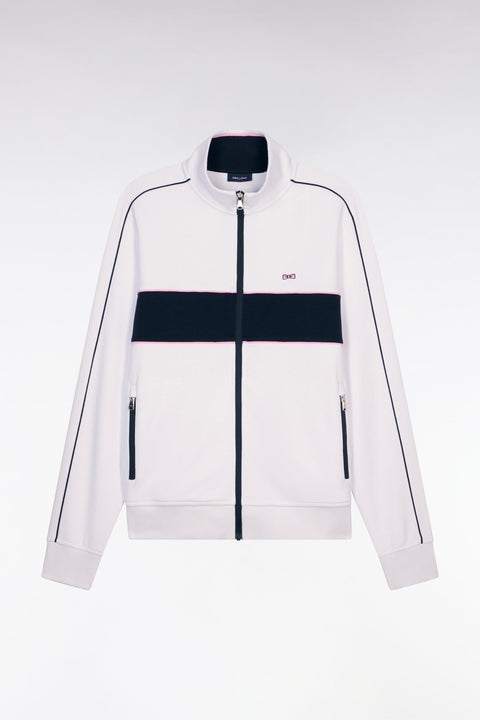 Sweatshirt zippé en molleton blanc - Image 2