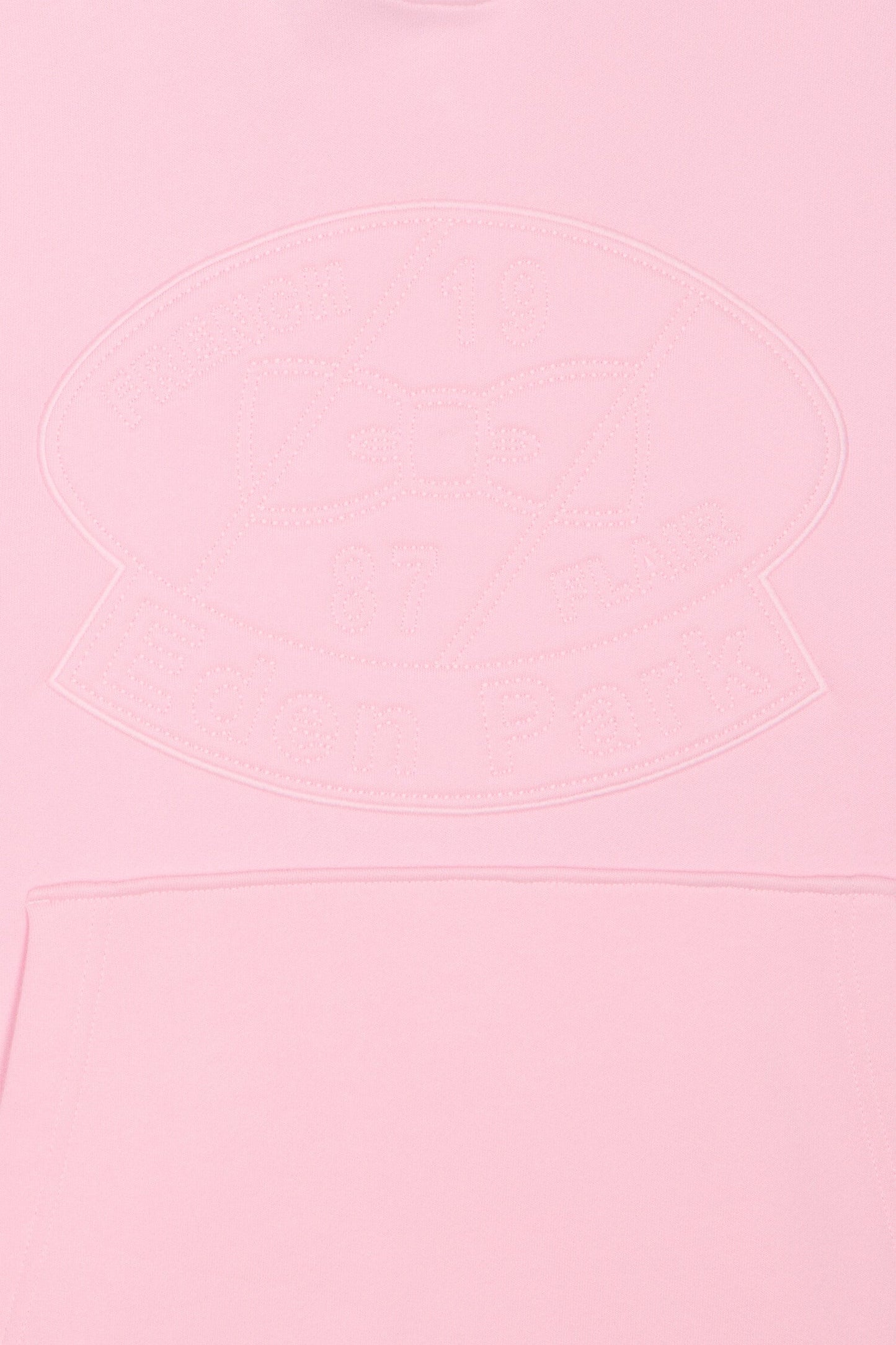 Sweatshirt à capuche en molleton coton rose brodé