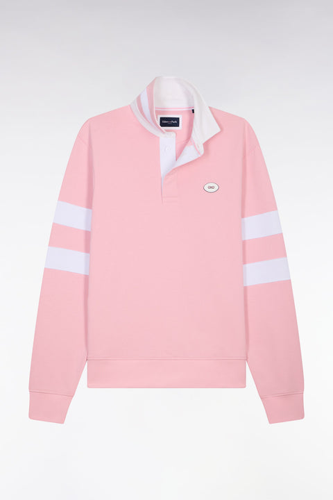 Sweatshirt col maillot en molleton rose coupe regular - Image 2