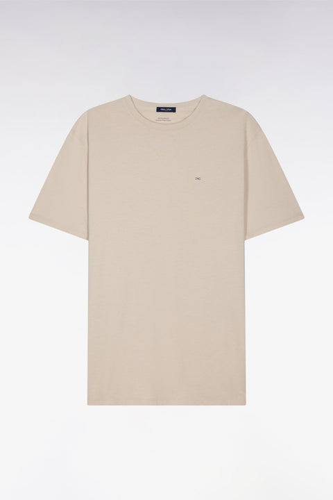 T-shirt à manches courtes en coton Pima beige coupe regular - Image 2