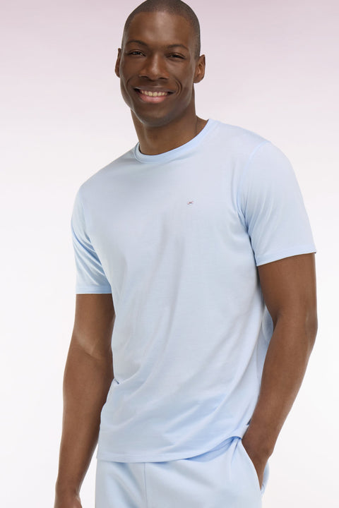 T-shirt à manches courtes en coton Pima ciel coupe regular - Image 1