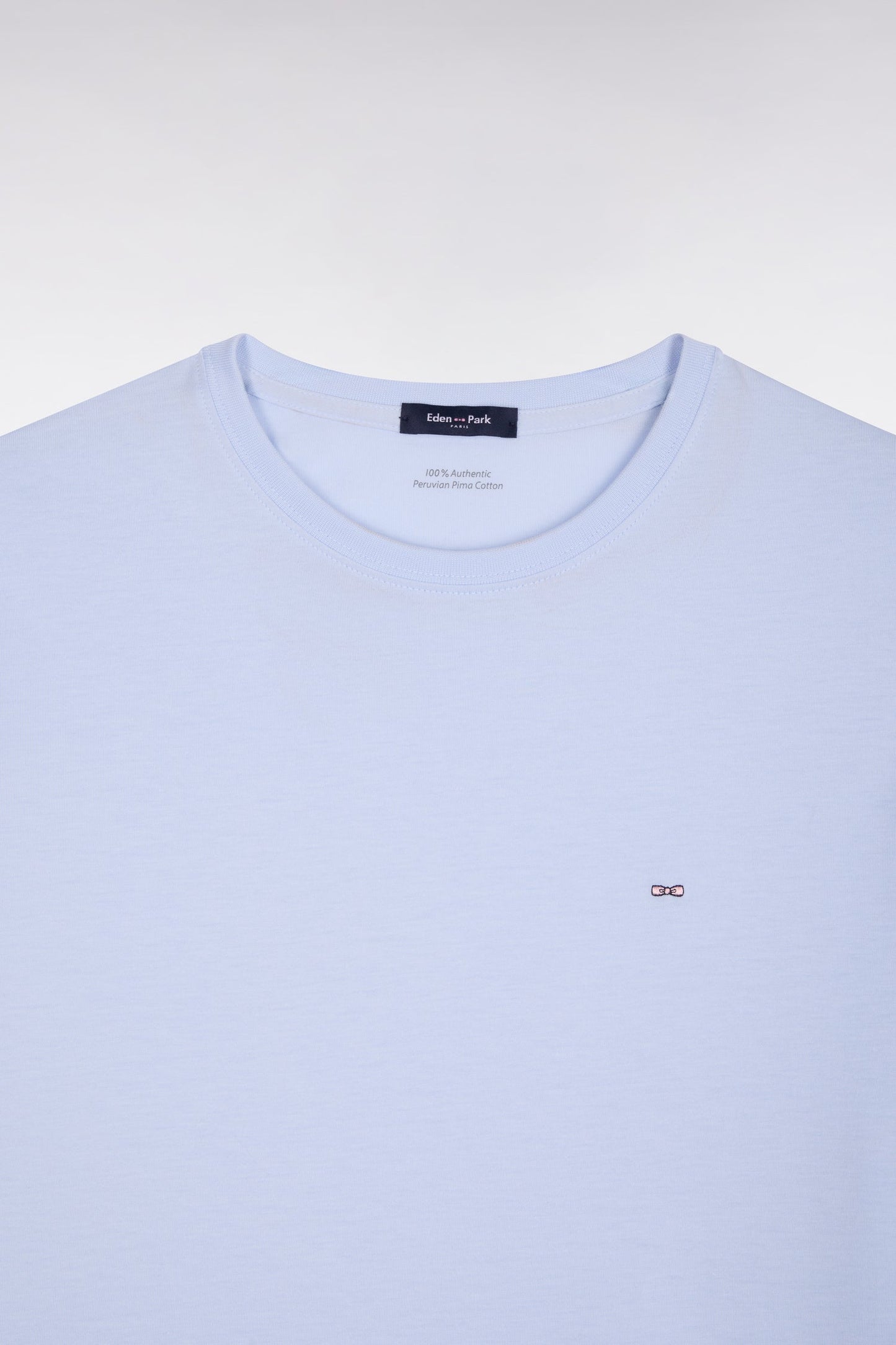 T-shirt à manches courtes en coton Pima ciel coupe regular