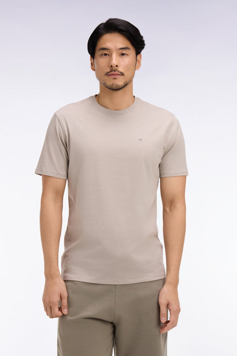T-shirt à manches courtes en coton Pima gris clair coupe regular - Image 3