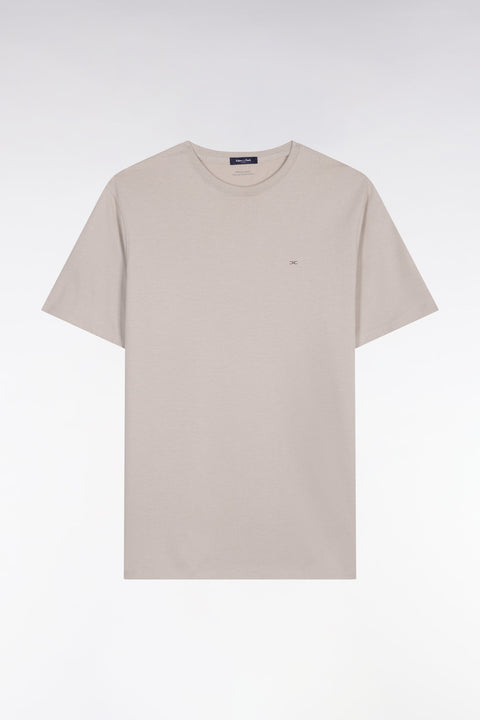 T-shirt à manches courtes en coton Pima gris clair coupe regular - Image 2