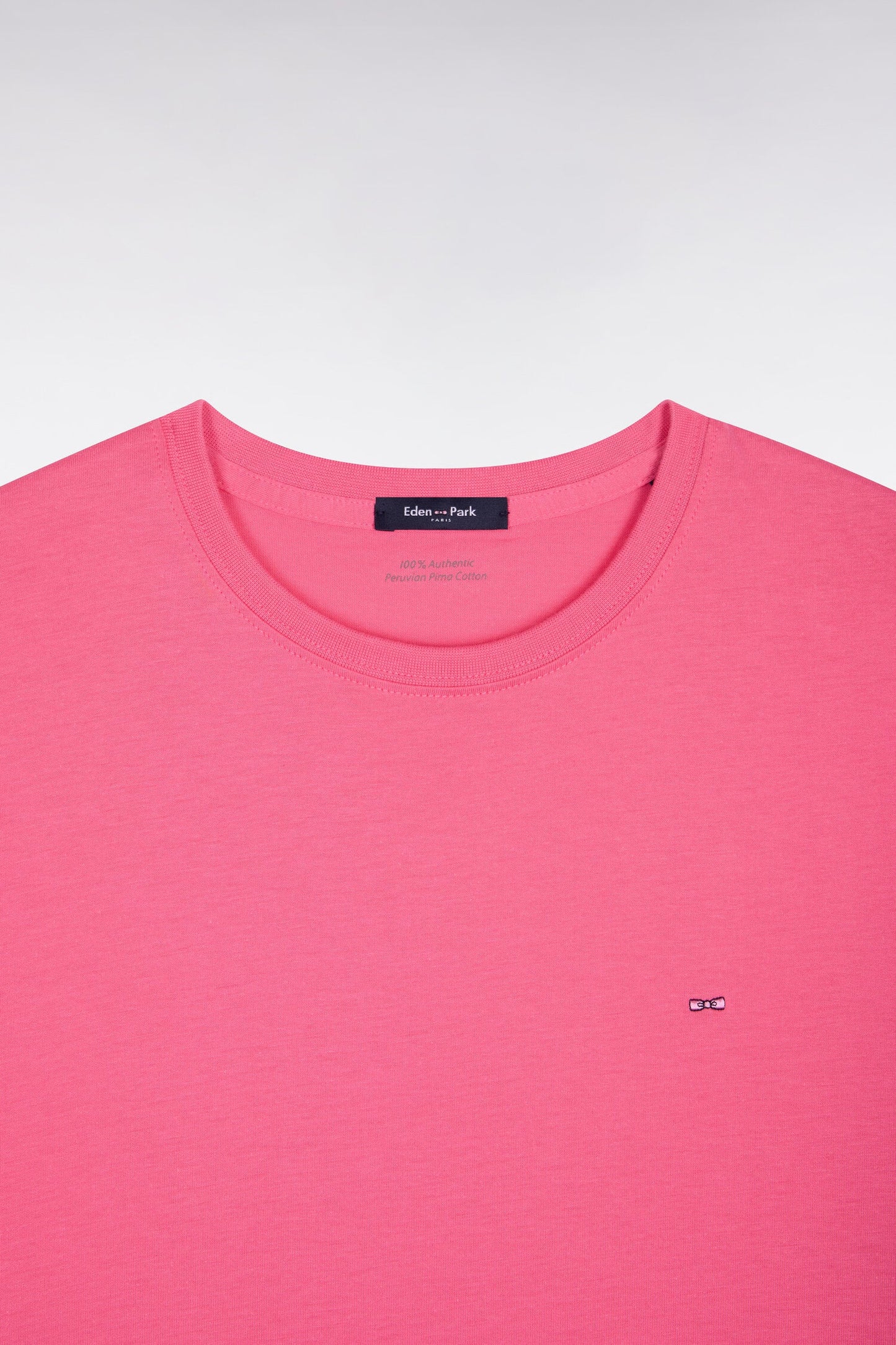 T-shirt à manches courtes en coton Pima fuchsia coupe regular