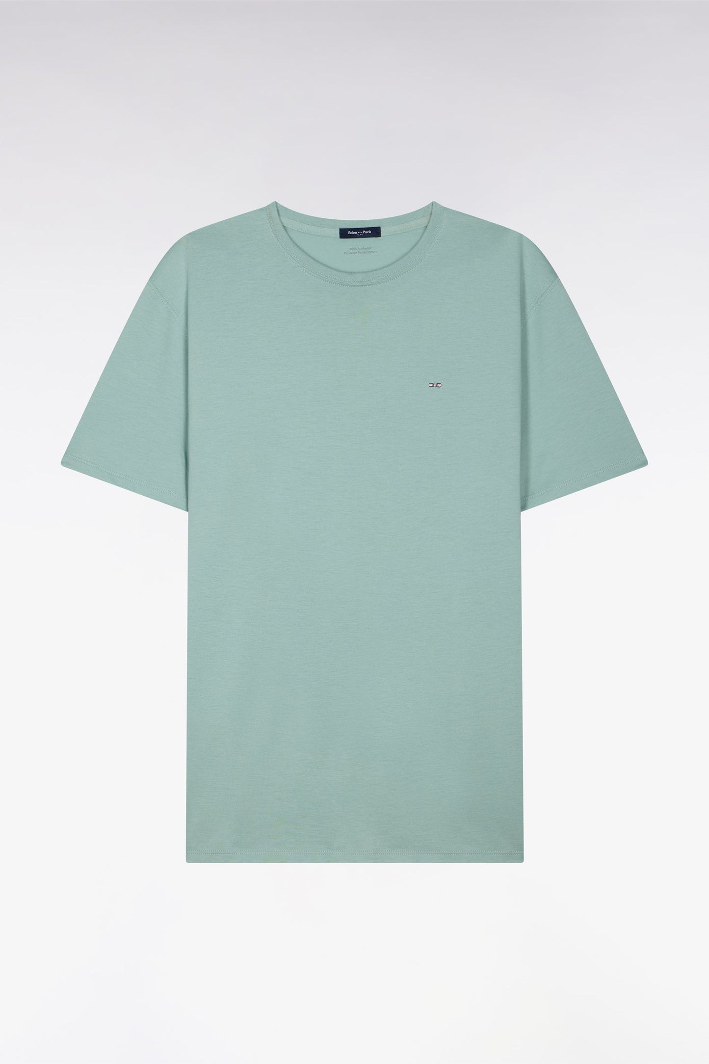 T-shirt à manches courtes en coton Pima vert d'eau coupe regular