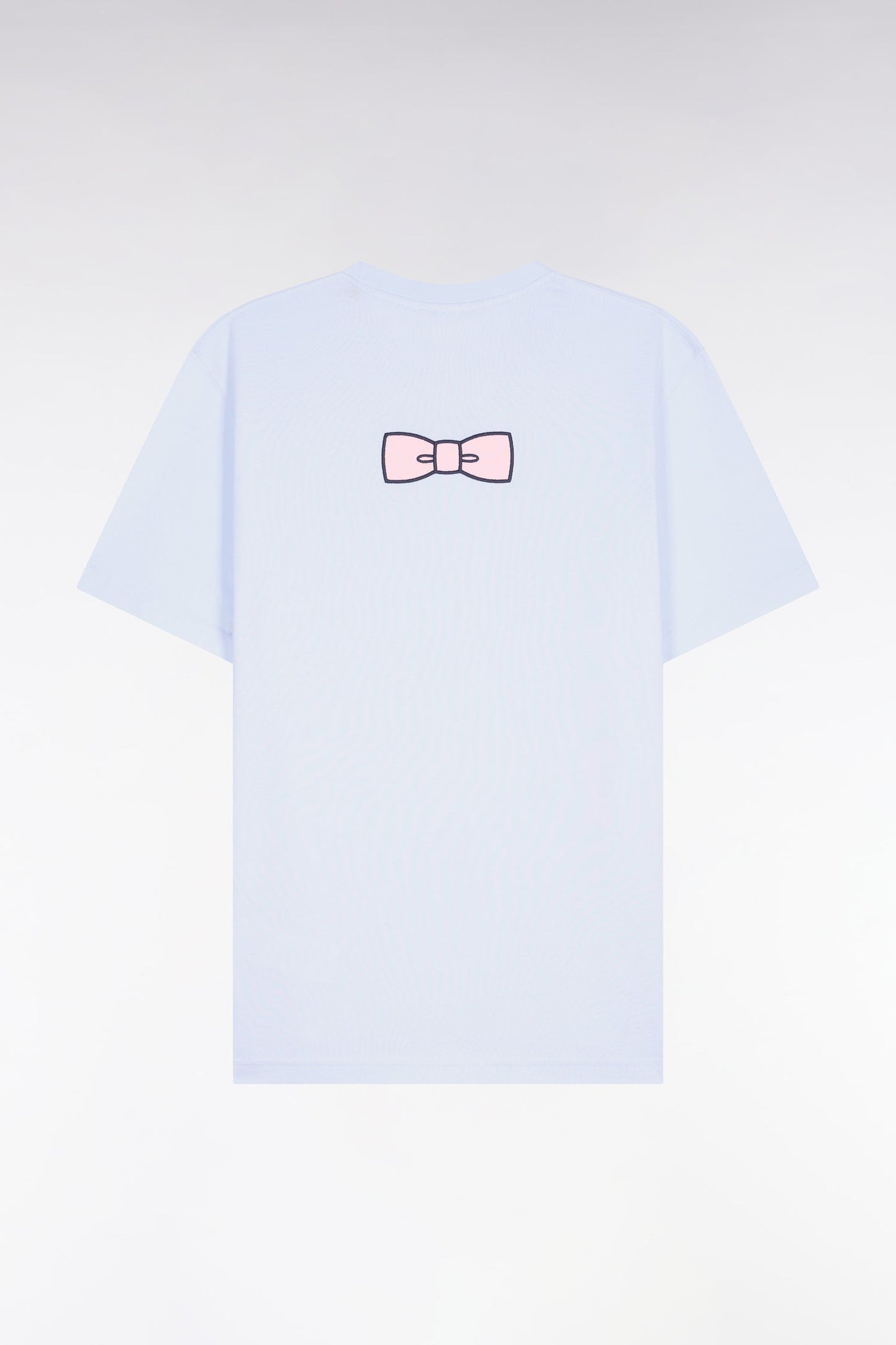 T-shirt à manches courtes en coton Pima bleu ciel brodé coupe regular