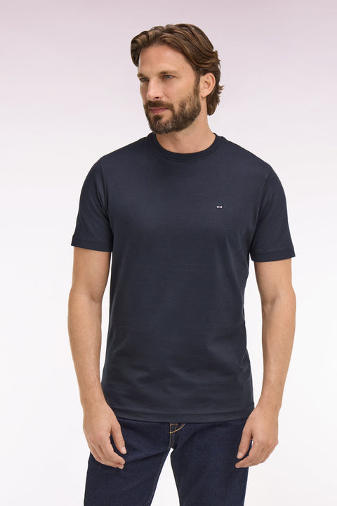 T-shirt à manches courtes en coton Pima marine brodé coupe regular - Image 3