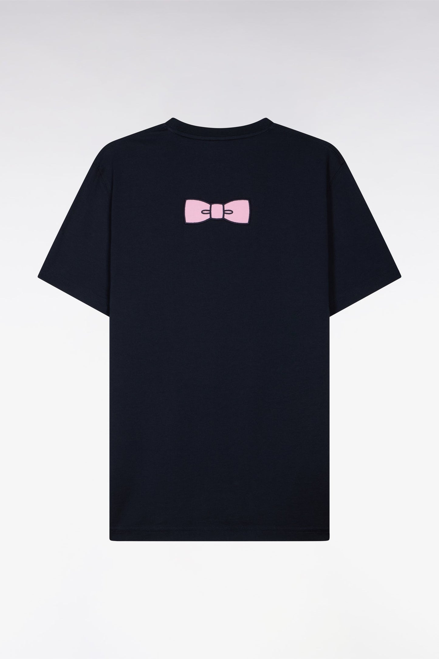 T-shirt à manches courtes en coton Pima marine brodé coupe regular
