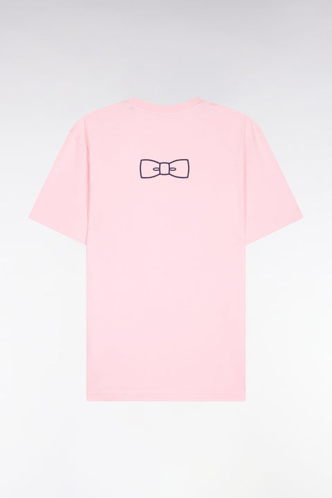 T-shirt à manches courtes en coton Pima rose brodé coupe regular - Image 2