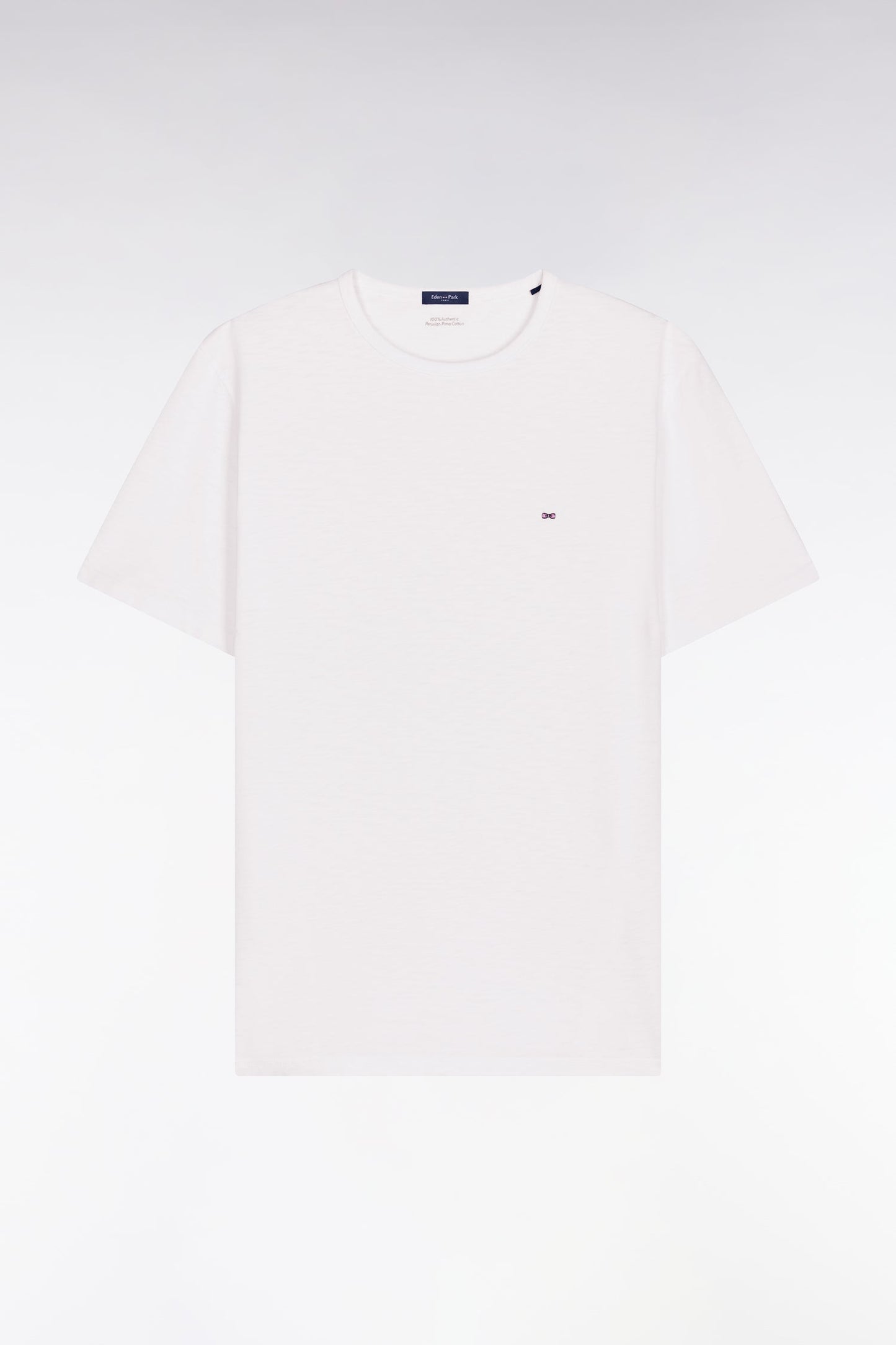 T-shirt à manches courtes en jersey de coton slub blanc coupe regular