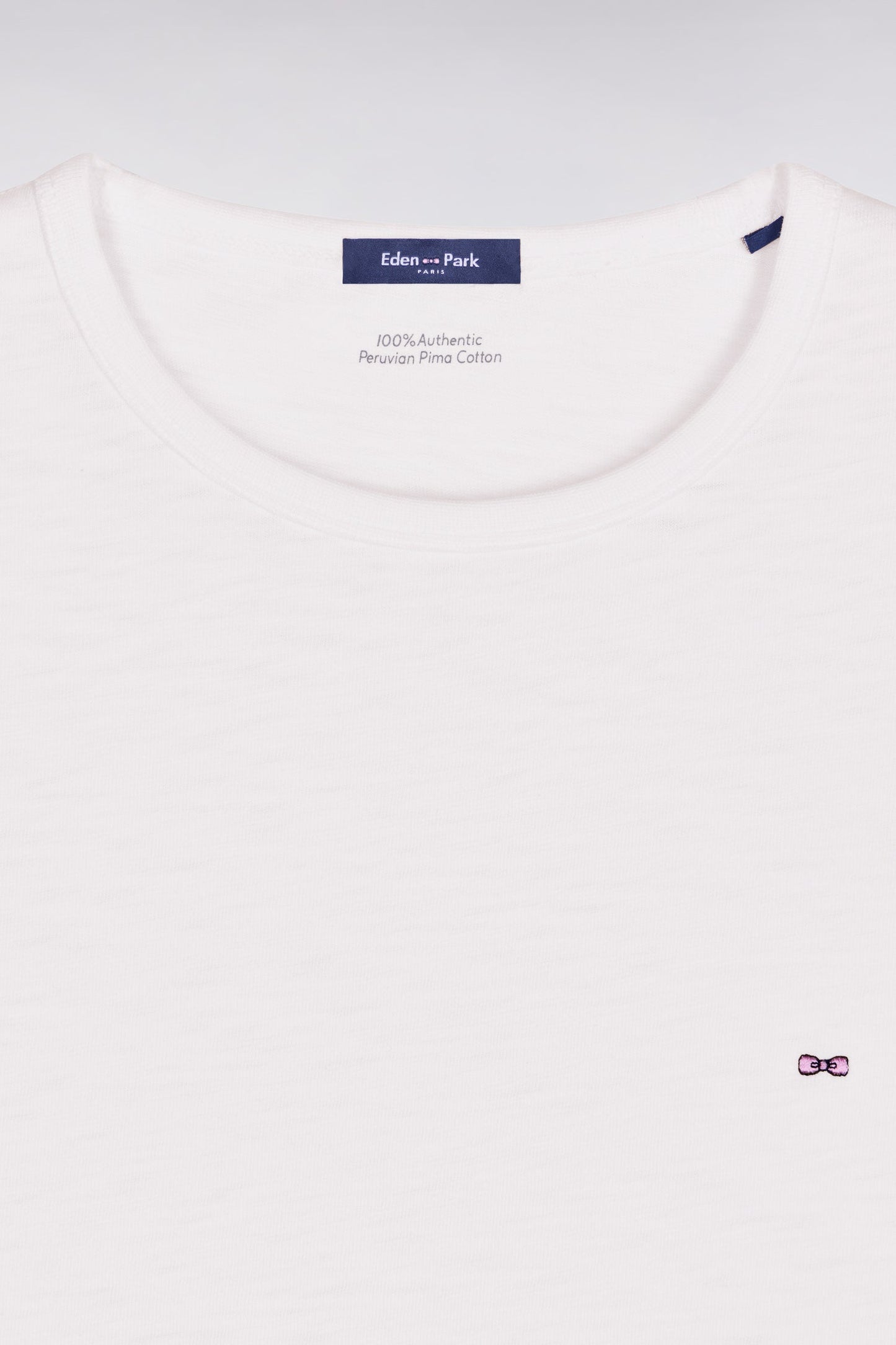 T-shirt à manches courtes en jersey de coton slub blanc coupe regular