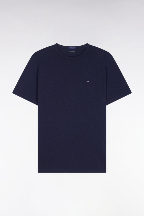 T-shirt à manches courtes en jersey de coton slub marine coupe regular - Image 2