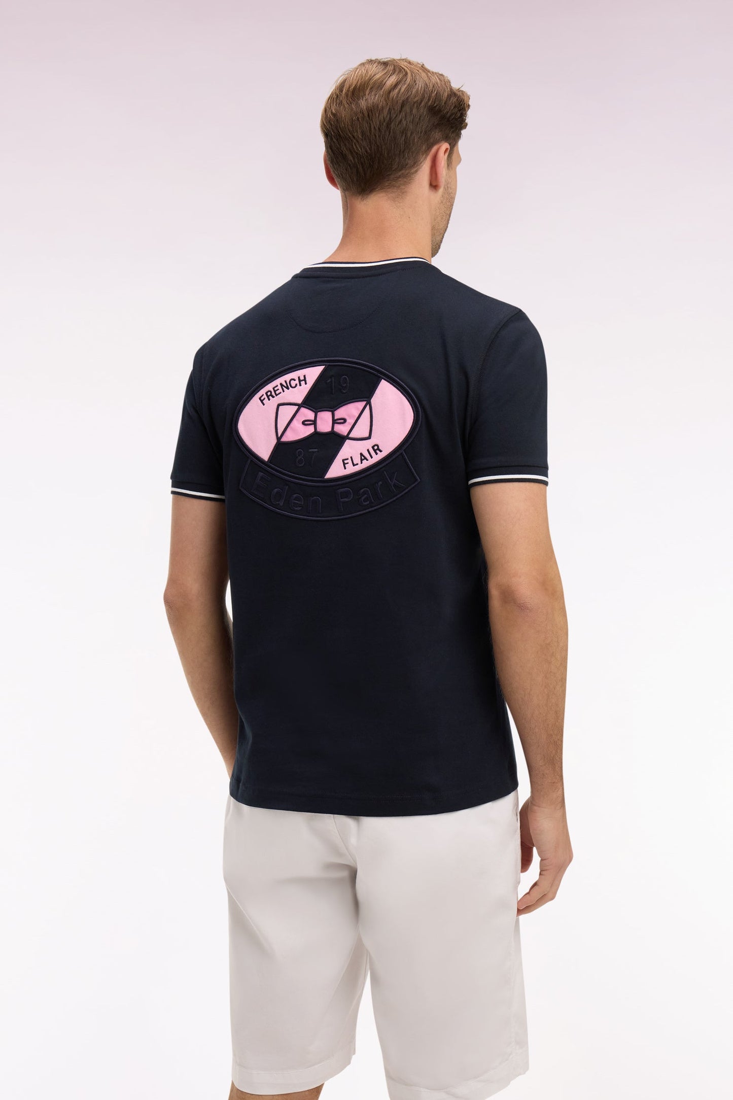 T-shirt à manches courtes en coton marine