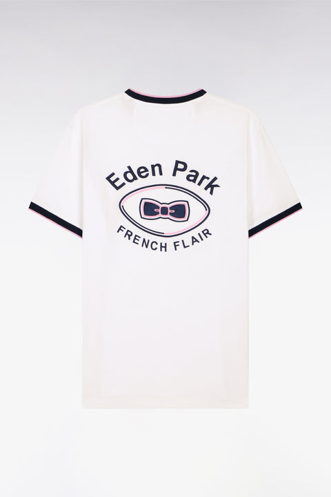 T-shirt à manches courtes en coton blanc brodé coupe regular - Image 2