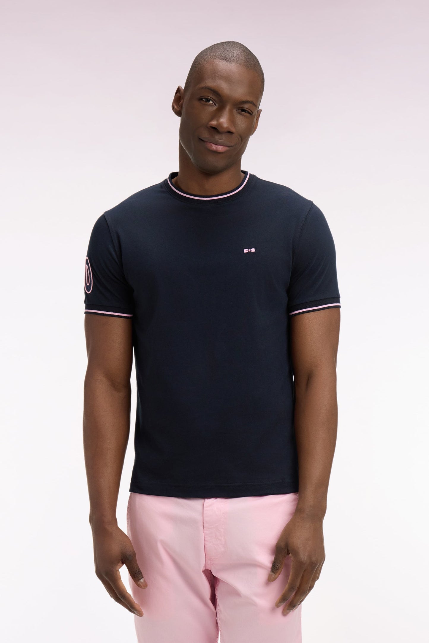 T-shirt à manches courtes en coton marine