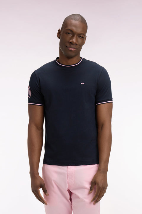T-shirt à manches courtes en coton marine - Image 3