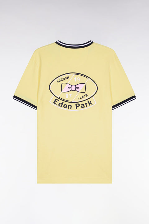 T-shirt à manches courtes en coton jaune brodé coupe regular - Image 2