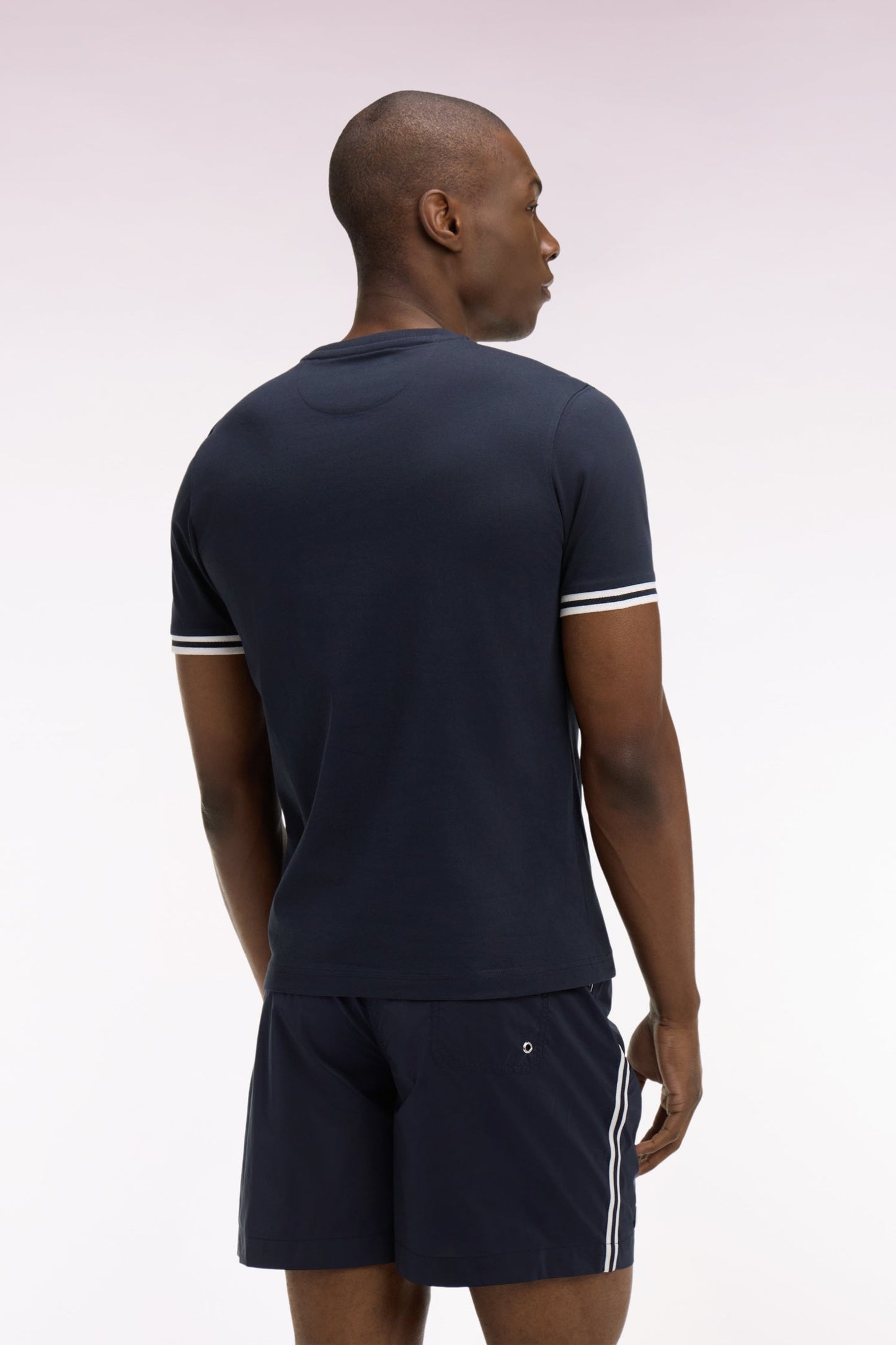 T-shirt à manches courtes en coton marine coupe regular