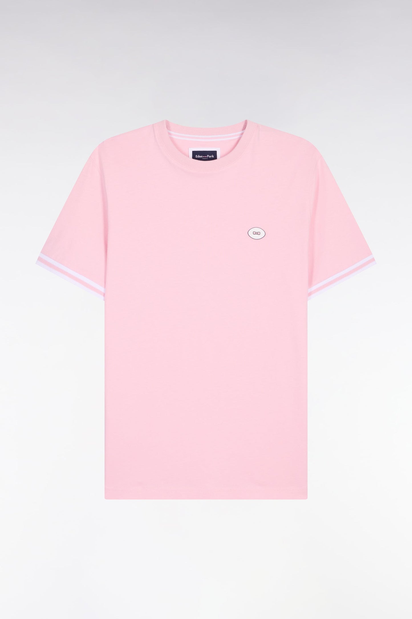 T-shirt à manches courtes en coton rose coupe regular