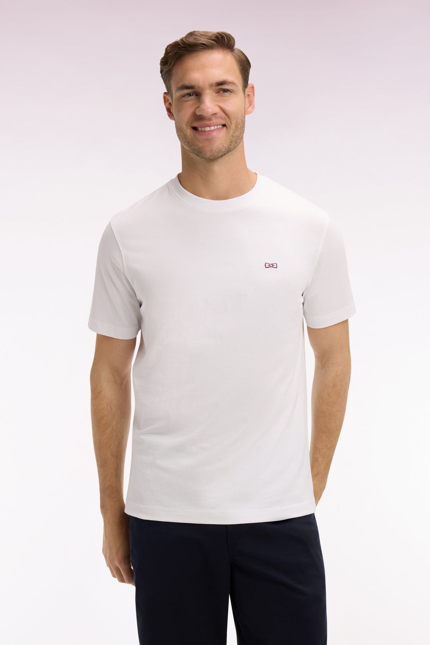 T-shirt à manches courtes blanc sérigraphié coupe regular
