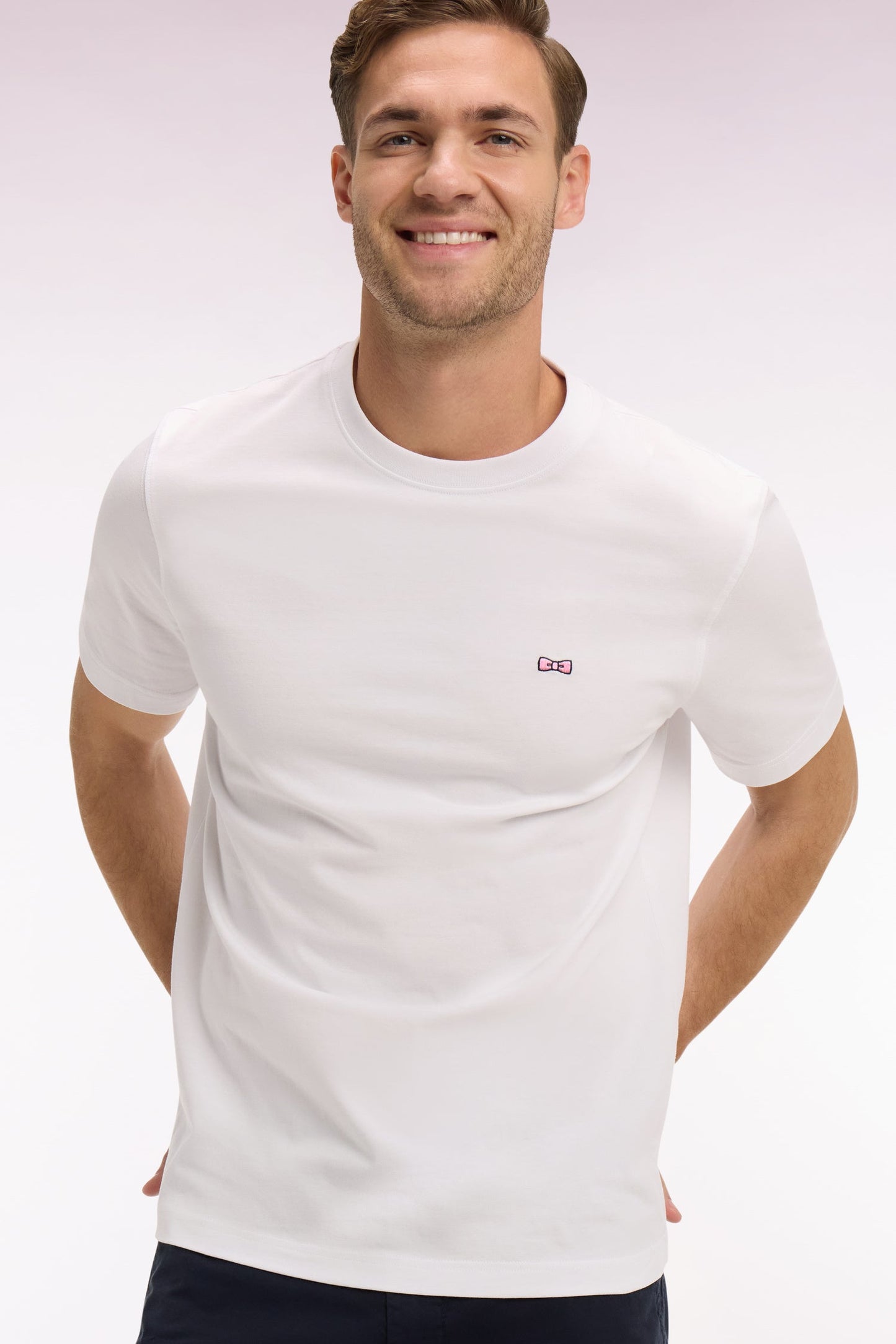 T-shirt à manches courtes blanc sérigraphié coupe regular
