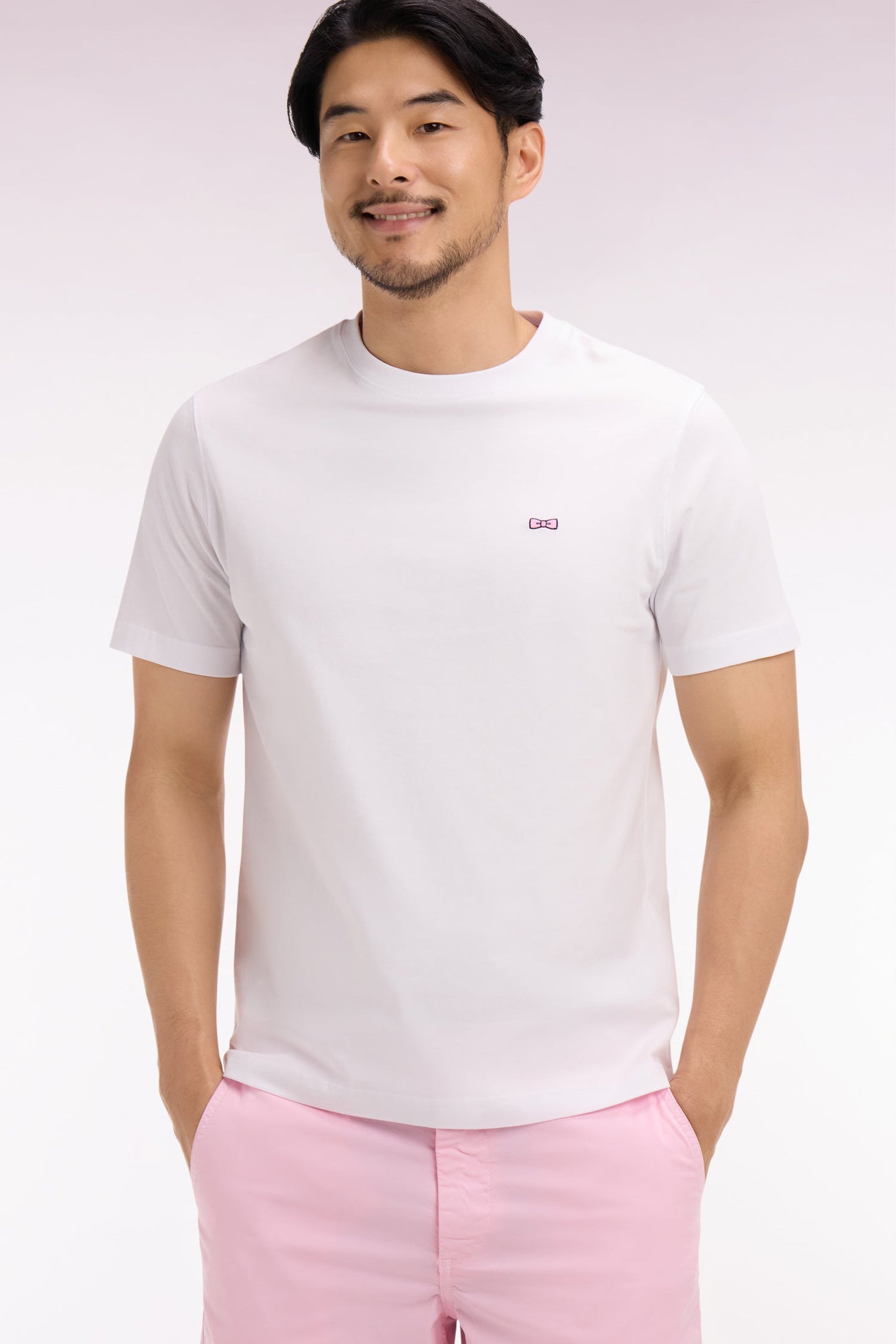 T-shirt à manches courtes blanc sérigraphié coupe regular