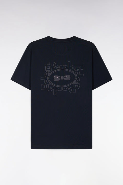 T-shirt à manches courtes marine sérigraphié coupe regular - Image 2
