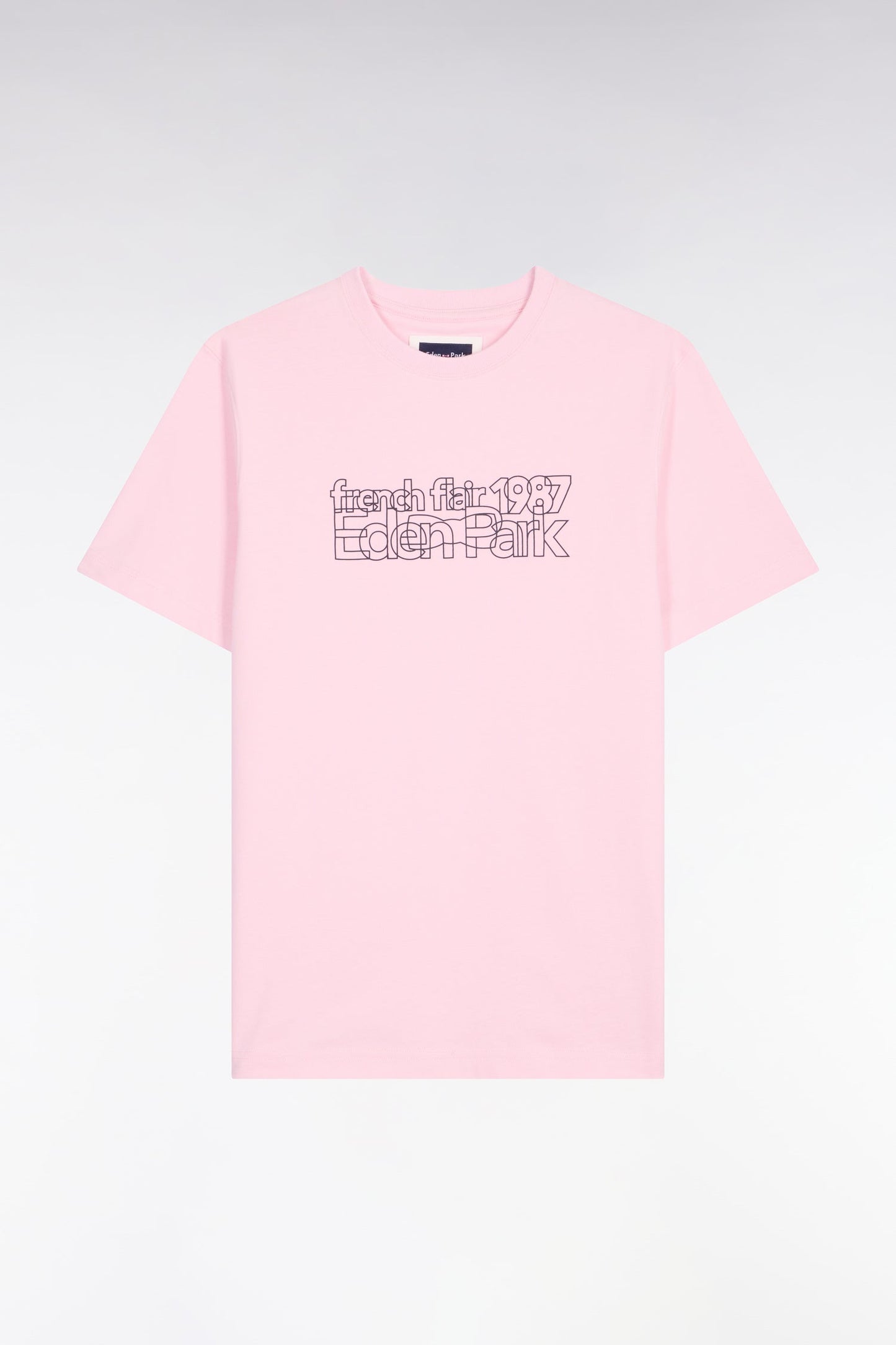 T-shirt à manches courtes sérigraphié rose coupe regular