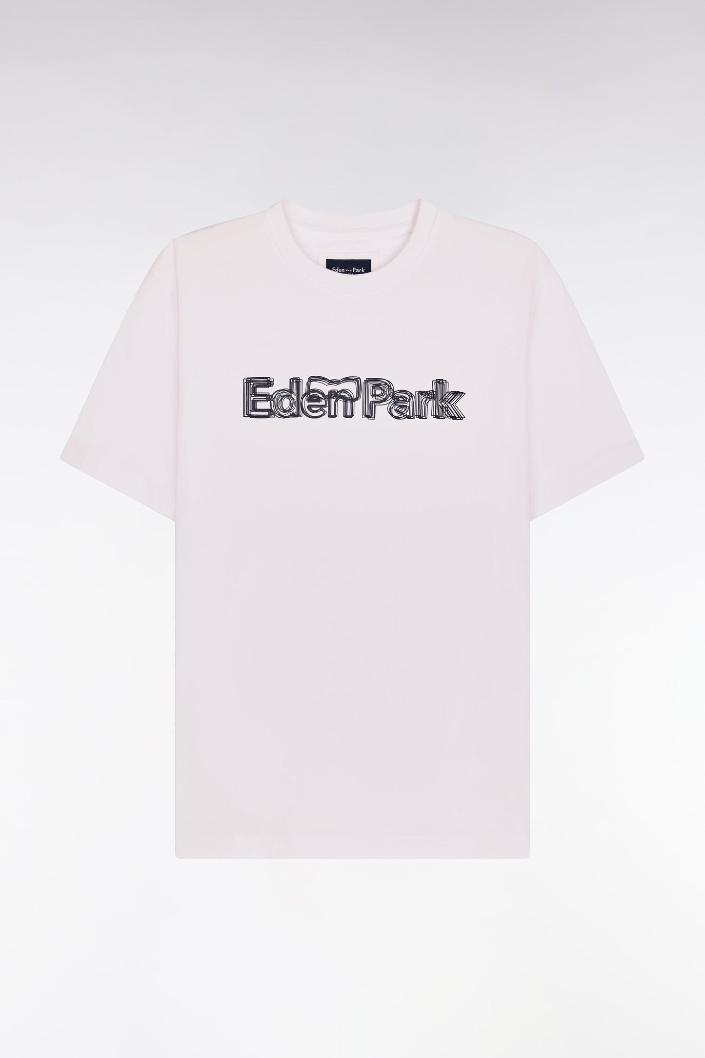 T-shirt à manches courtes en coton blanc sérigraphié coupe regular
