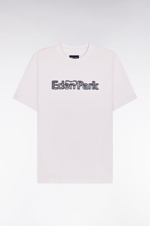 T-shirt à manches courtes en coton blanc sérigraphié coupe regular - Image 2