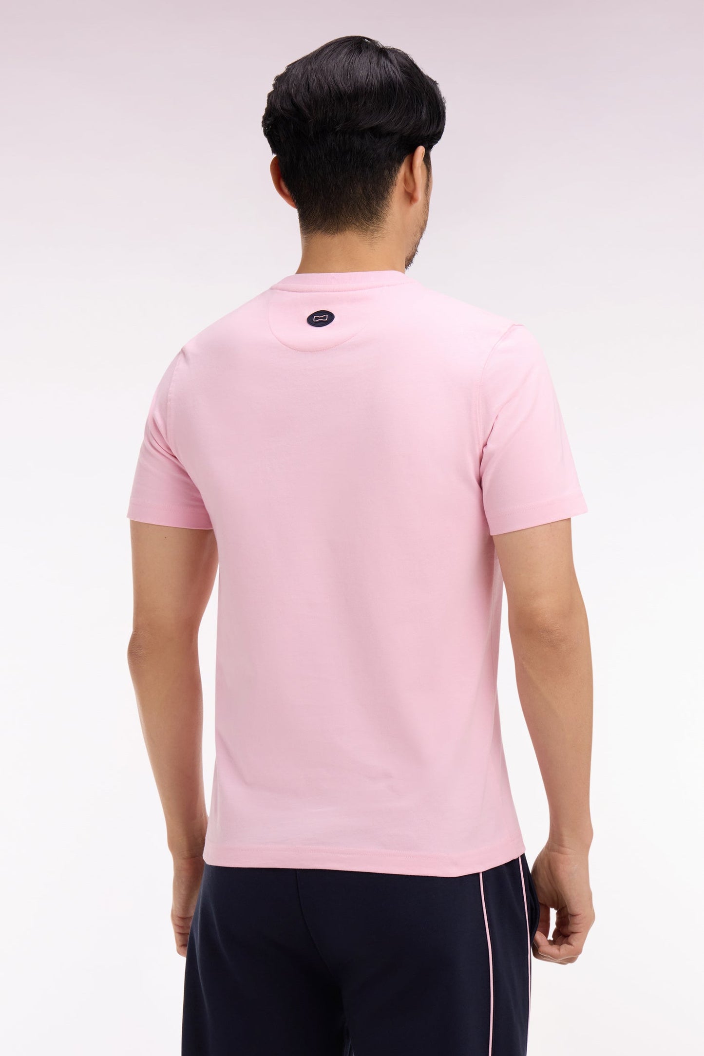 T-shirt à manches courtes en coton rose sérigraphie Eden Park coupe regular