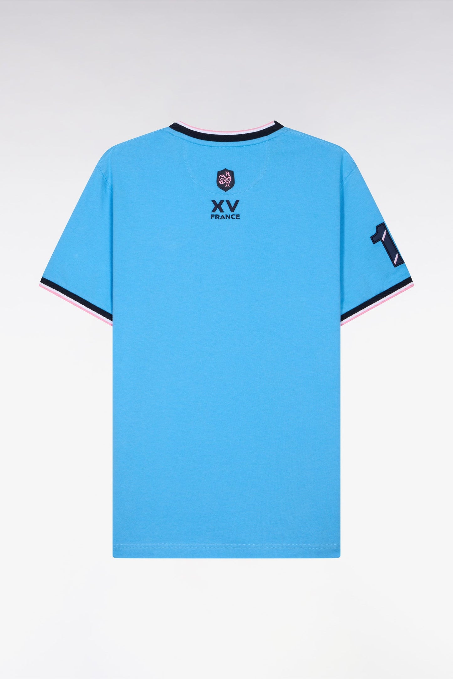 T-shirt XV de France à manches courtes en coton bleu coupe regular