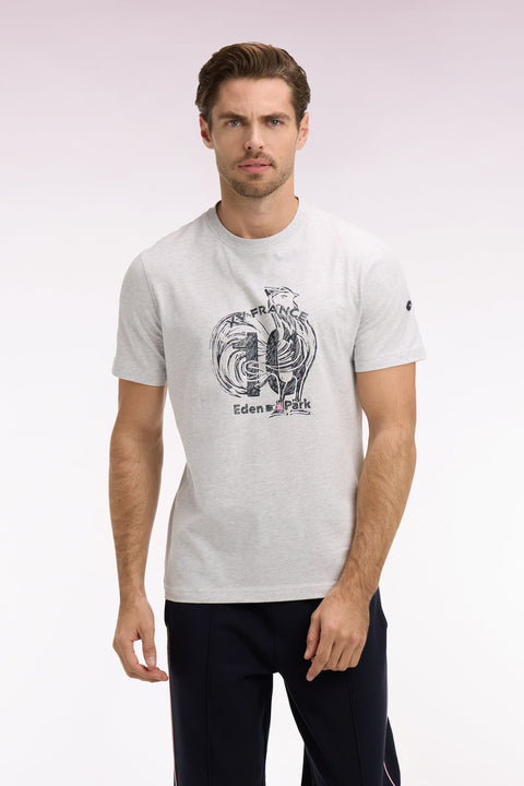 T-shirt XV de France à manches courtes sérigraphié en coton gris coupe regular - Image 3