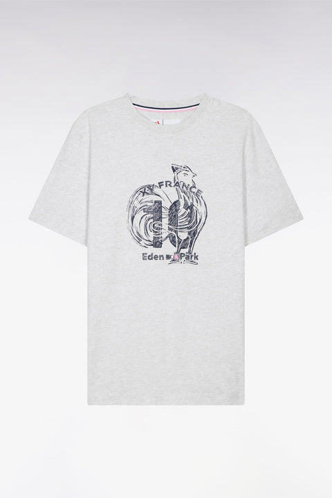 T-shirt XV de France à manches courtes sérigraphié en coton gris coupe regular - Image 2