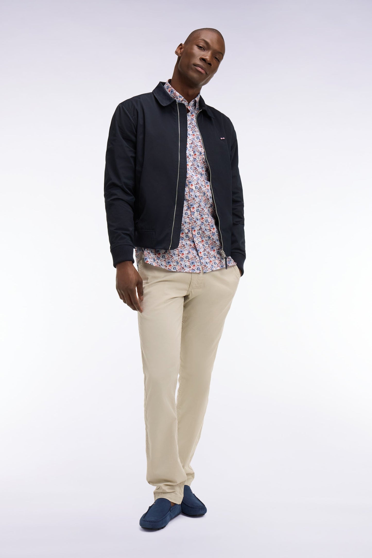 Blouson en nylon marine