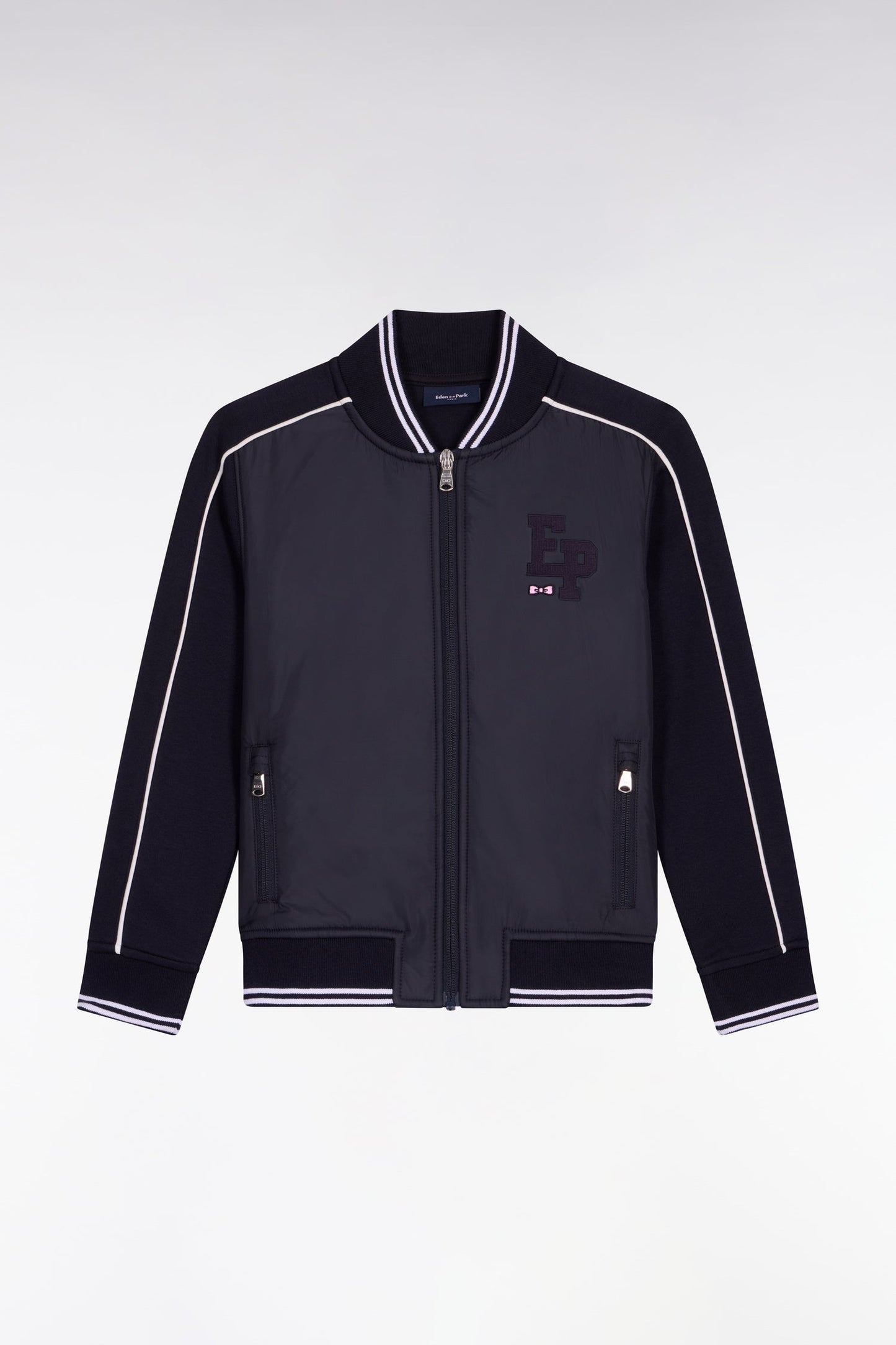 Blouson starter en coton mélangé marine écusson EP