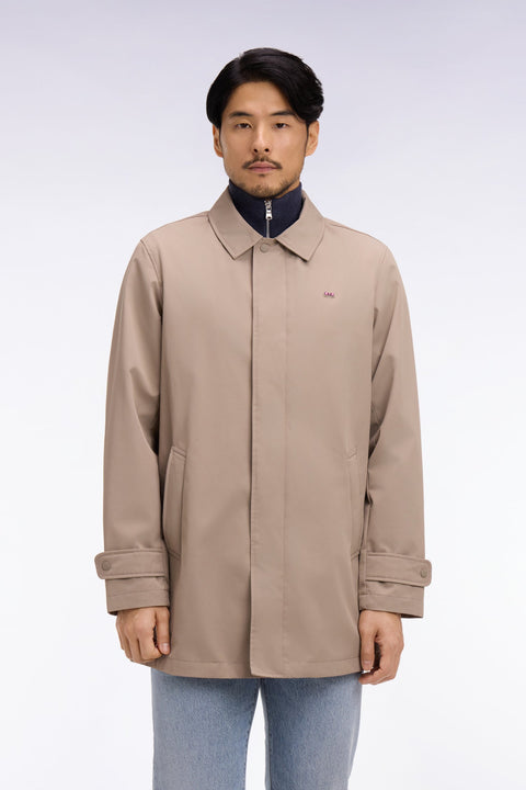 Imperméable court en nylon grège - Image 3